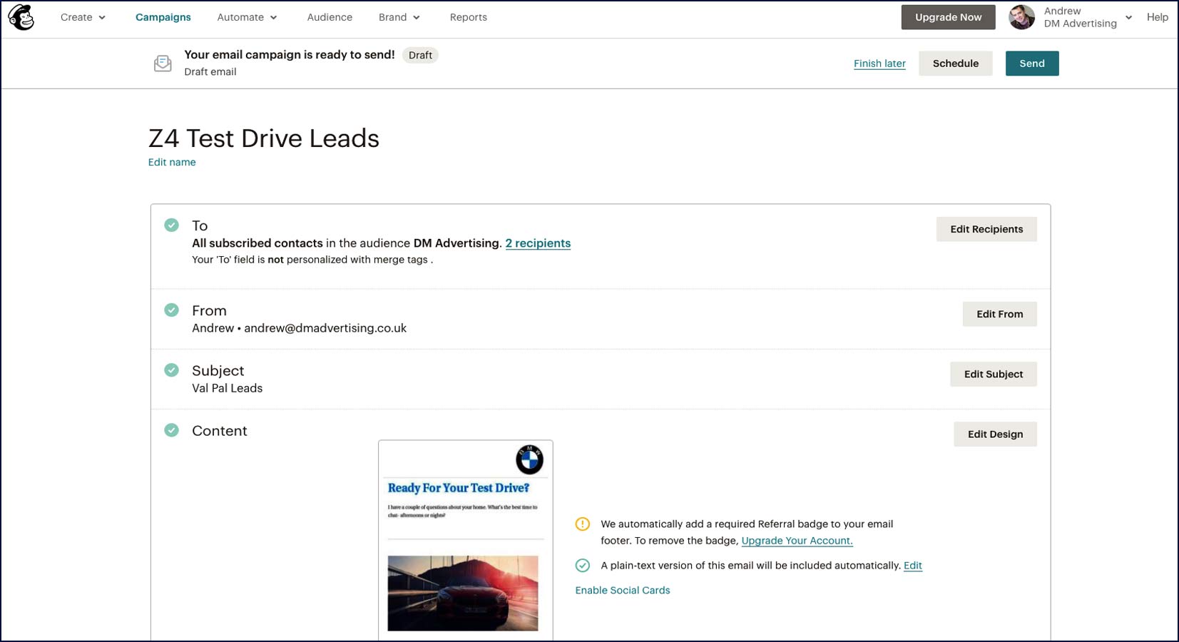 screenshot of Introduction to Marketing with Mailchimp 